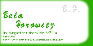 bela horowitz business card